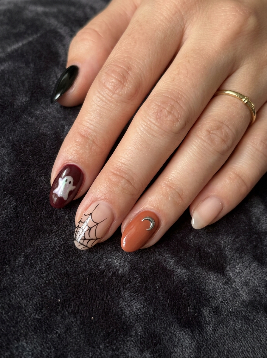 Elegant Halloween Mix Nails als Halloween Nägel Inspiration 2026